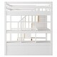 preview thumbnail 24 of 23, Stairway Wood Loft Bed with Bulit-in Desk & Storage Shelevs, Full Size Loft Bed Frame w/ Storage Staircase & 2 Bulit-in Drawers