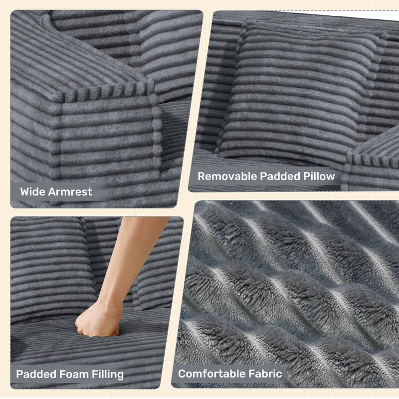 75" Modern Loveseat Sofa, No Assembly Required Comfy Deep Seat Couches 1 pcs for Living Room, Bedroom, Apartment