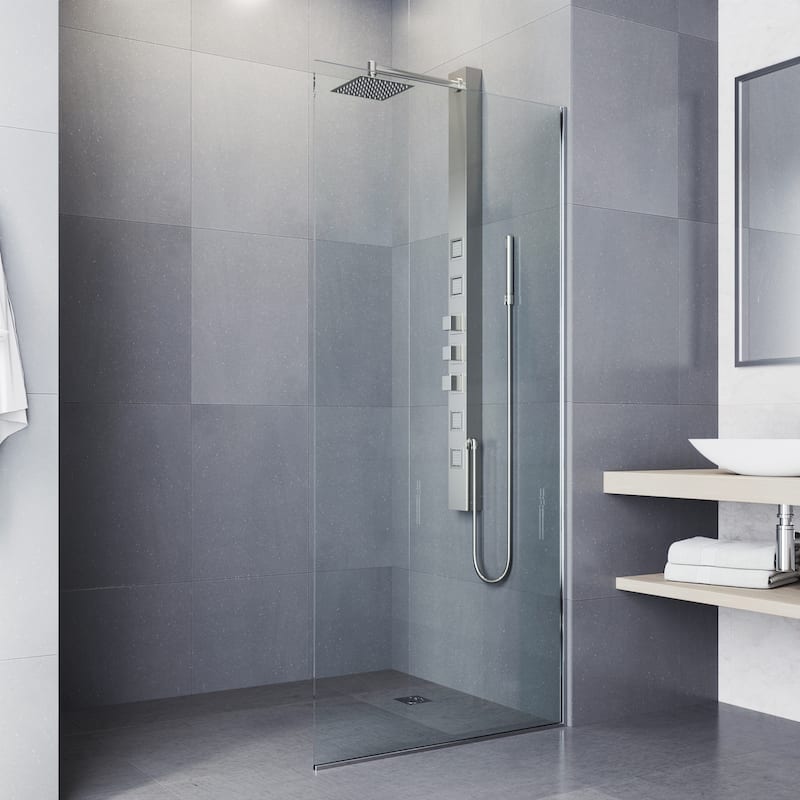 VIGO Sutton 58" H x 4" W 4-Jet Shower Panel with Square Shower Head