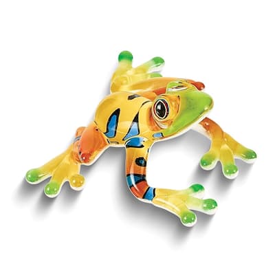 Curata Rain Forest Frog Handmade Colorful Glass Figurine - 1.5" 1.75"