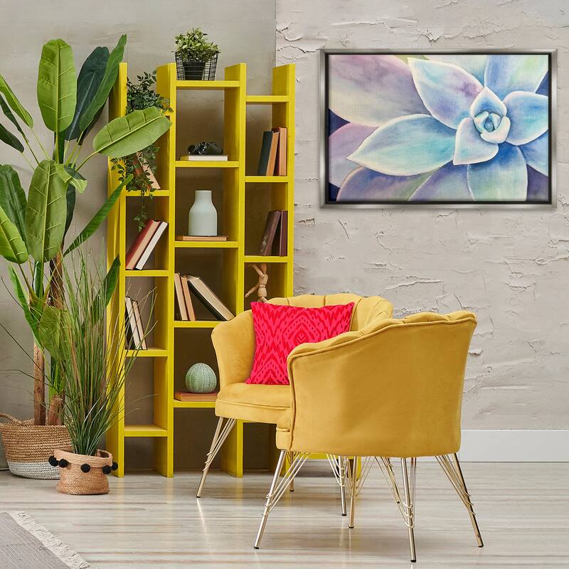 Stupell Cool Toned Succulent Leaves Framed Floater Canvas Wall Art Design By Stephanie Fielden