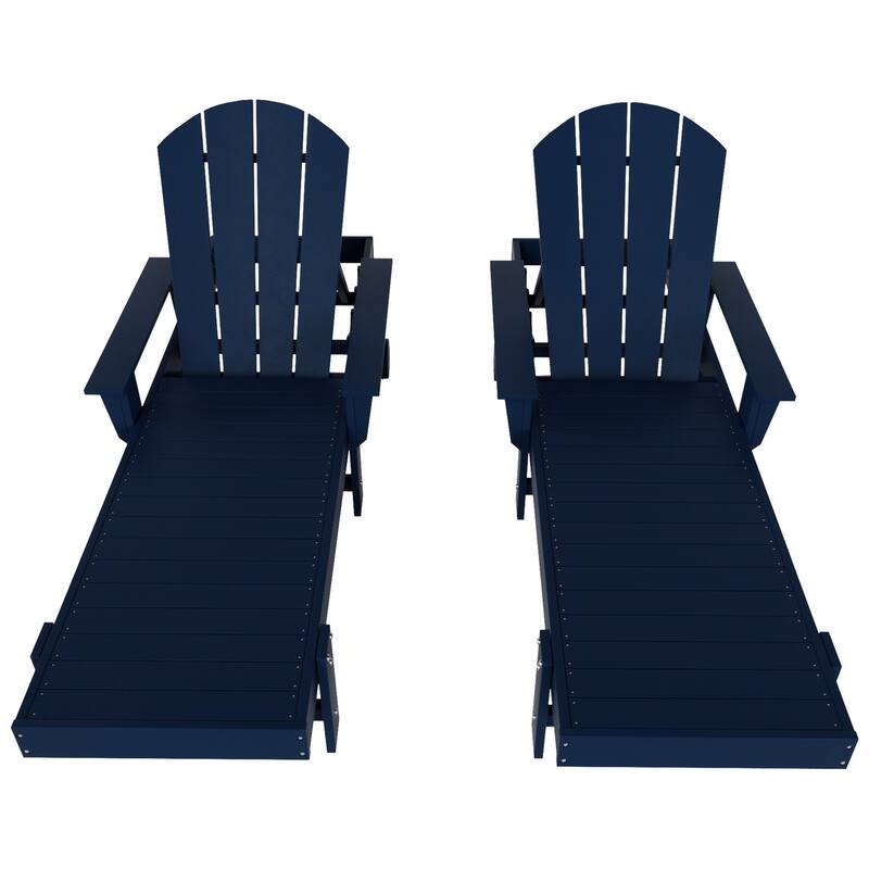 Polytrends Laguna Hdpe All Weather Outdoor Patio Pool Reclining Chaise Lounge With Arms And Wheels (Set Of 2)