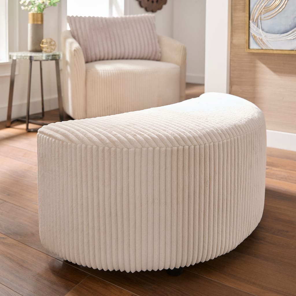 Sligo Wale Corduroy Crescent Moon Ottoman by iNSPIRE Q Bold