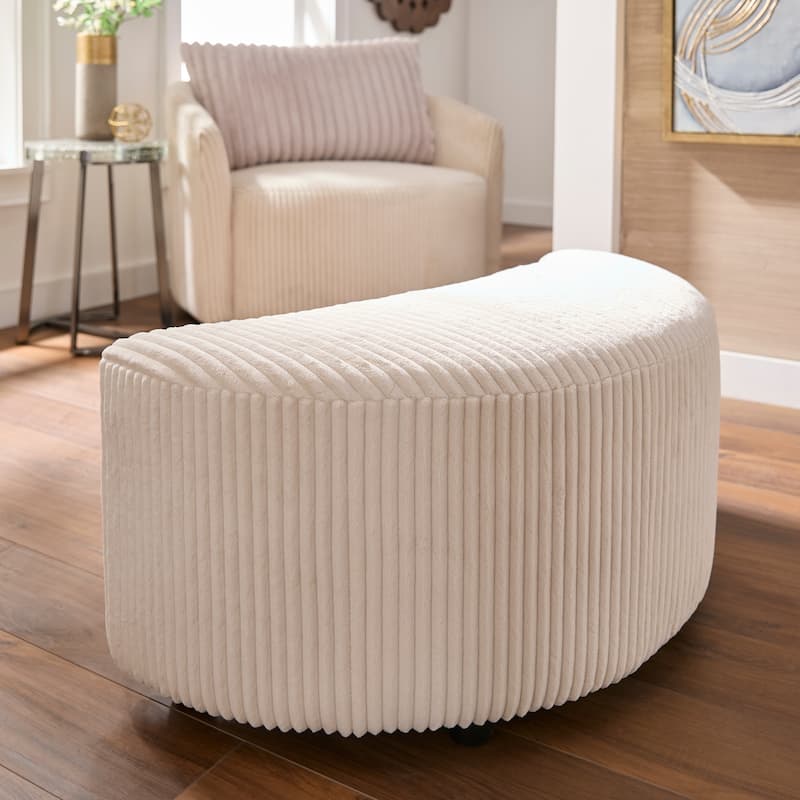 Sligo Wale Corduroy Crescent Moon Ottoman by iNSPIRE Q Bold