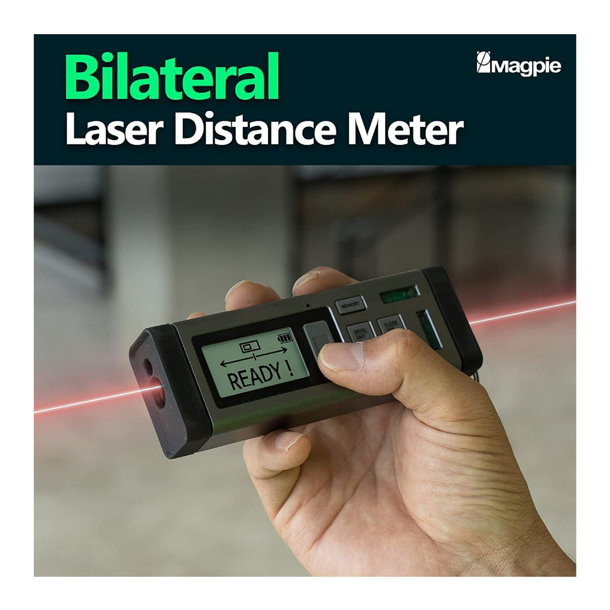 Magpie VH 80 262 Ft Range 3 in 1 Measurements Laser Measurement Tool 9.1 x 9.1 x 9.1