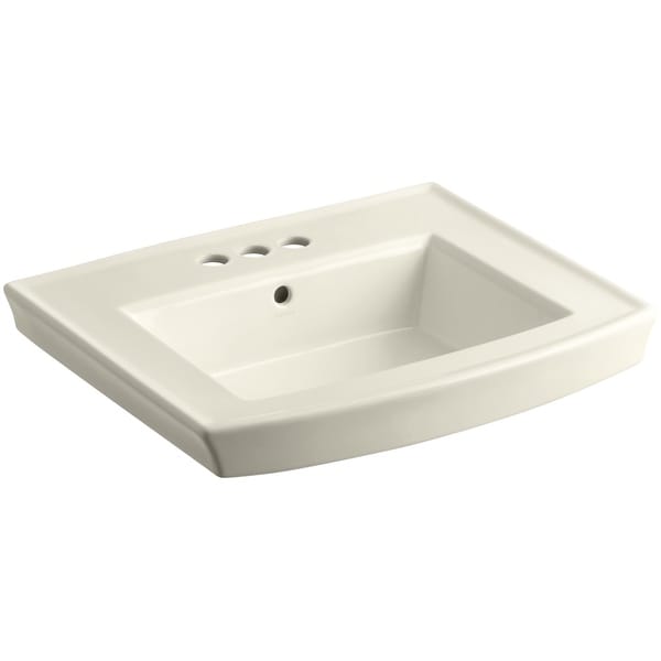 Kohler K-2358-4 Archer 24" Pedestal Bathroom Sink with 3 Holes Drilled and Overflow
