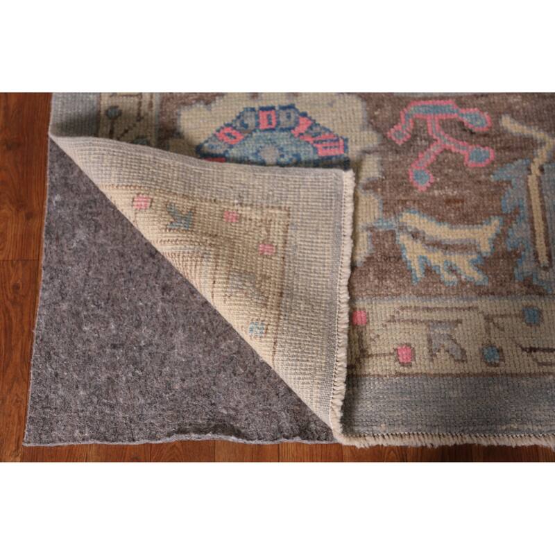 Hand Knotted Oriental 100% Wool Carpet Transitional All-Over Navy Blue & Blues Oushak Area Rug - 14' 0'' X 10' 4''