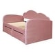 preview thumbnail 9 of 14, Velvet Twin Velvet Daybed with Trundle & 2 Drawers - Pink