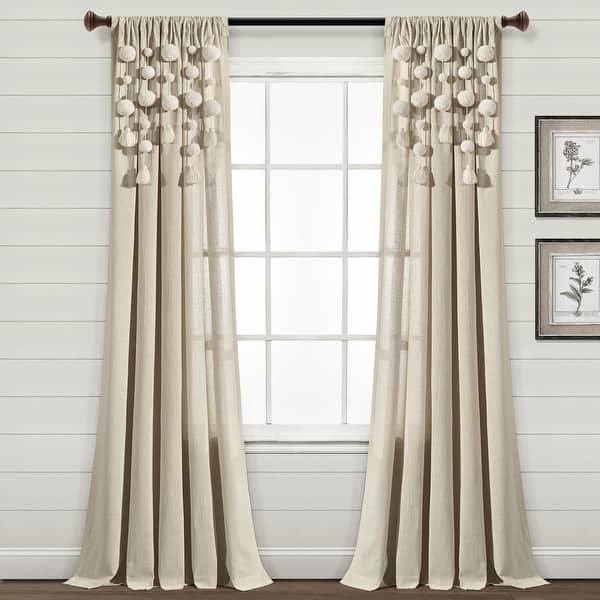 Emily & Meritt Ivory Pom-Pom Blackout Curtain