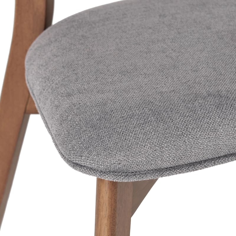 Chazz Mid-Century Modern Upholstered Rubberwood Dining Chairs (Set of 2) by Christopher Knight Home