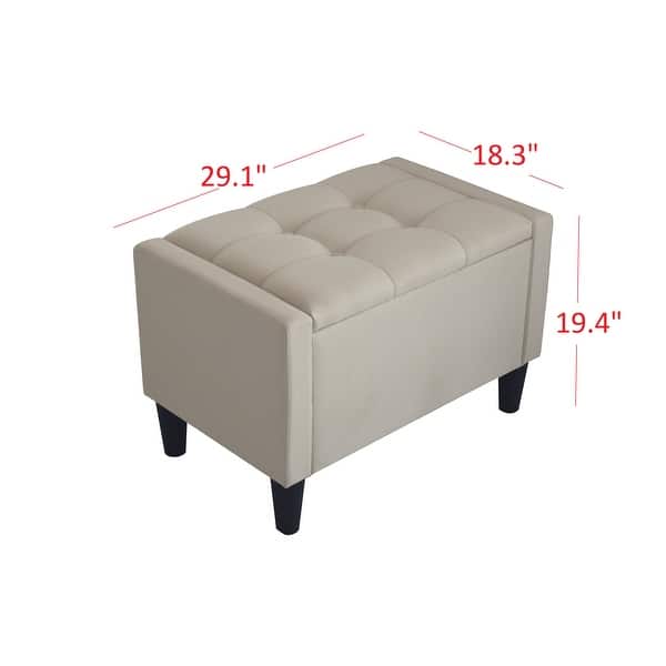 dimension image slide 1 of 2, Braylen Upholstered Flip Top Storage Bench