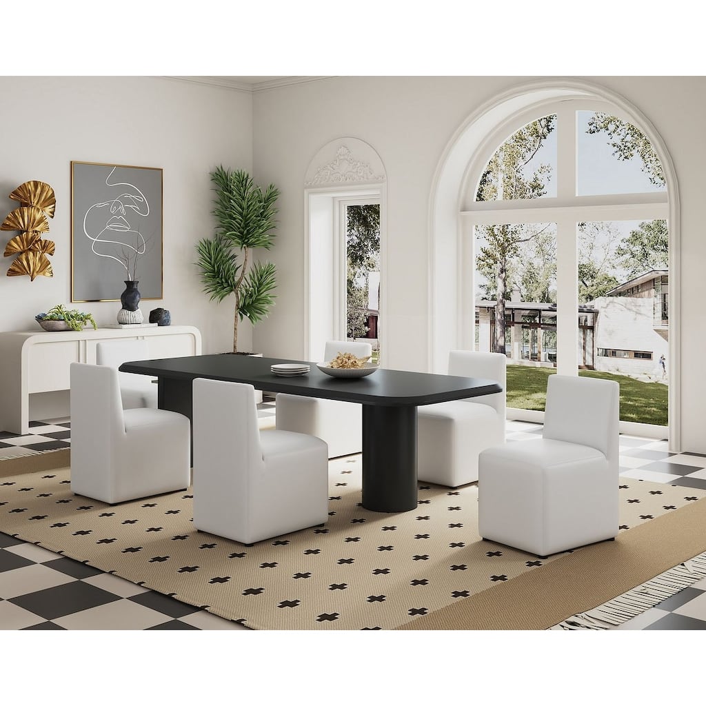 Manhattan Comfort Anna Modern Square Faux Leather Dining Chair