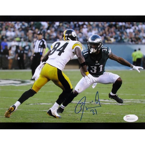 Jalen Mills Signed Philadelphia Eagles 8x10 Photo vs Antonio Brown JSA ITP