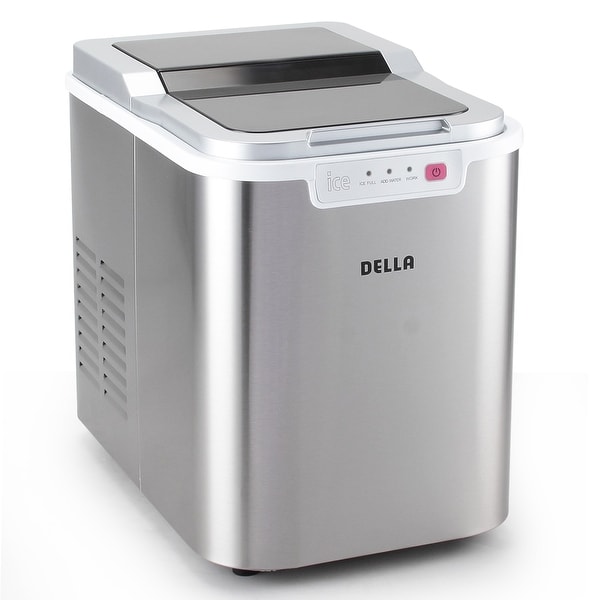 Della Portable Ice Maker Easy-Touch Buttons Yield Up To 26 Pounds of Ice Daily Countertop Machine -Stainless Steel