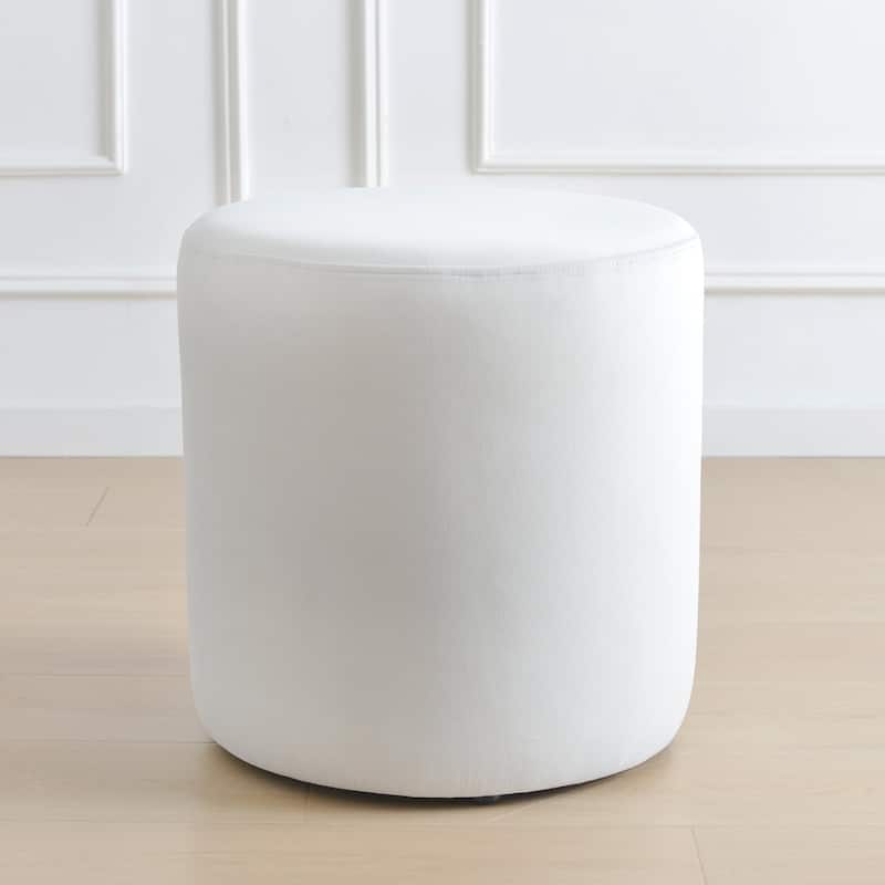 KINWELL Round Upholstered Pouf Ottoman Footrest