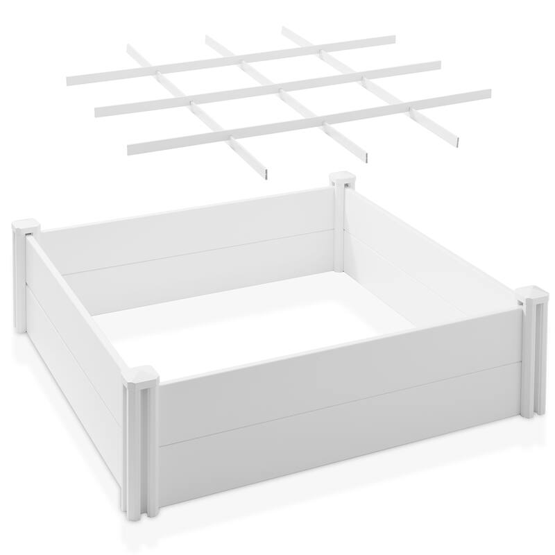 Heavy Duty PVC Raised Garden Bed Planter White