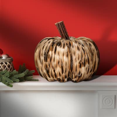 5.5" Natural Feather Pumpkin