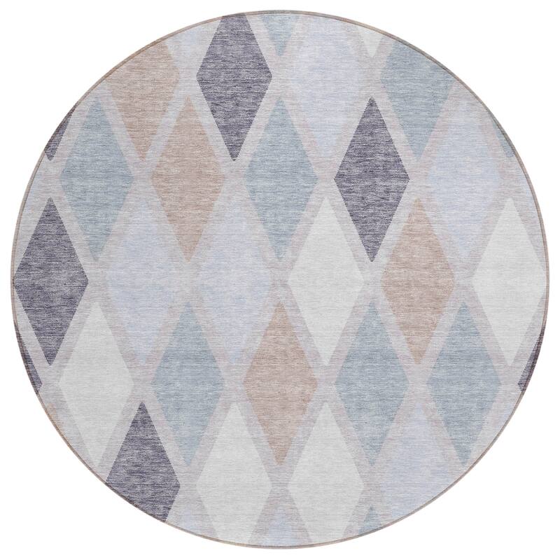 Machine Washable Indoor/ Outdoor Chantille Diamond Prism Rug