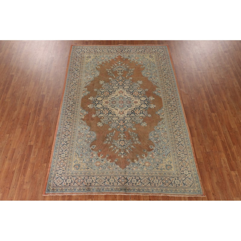 Sarouk Persian Vintage Area Rug Handmade Wool Carpet - 6'11"x 10'3"