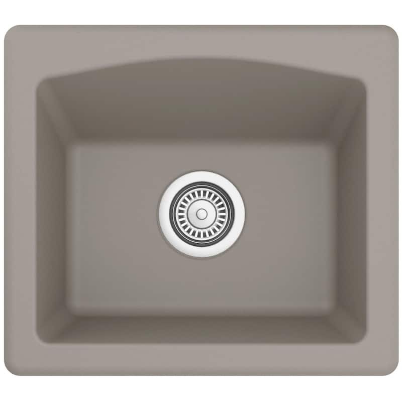 Karran USA QX-680 Quartz Top Mount Sinks 18" Undermount Single Basin - Concrete