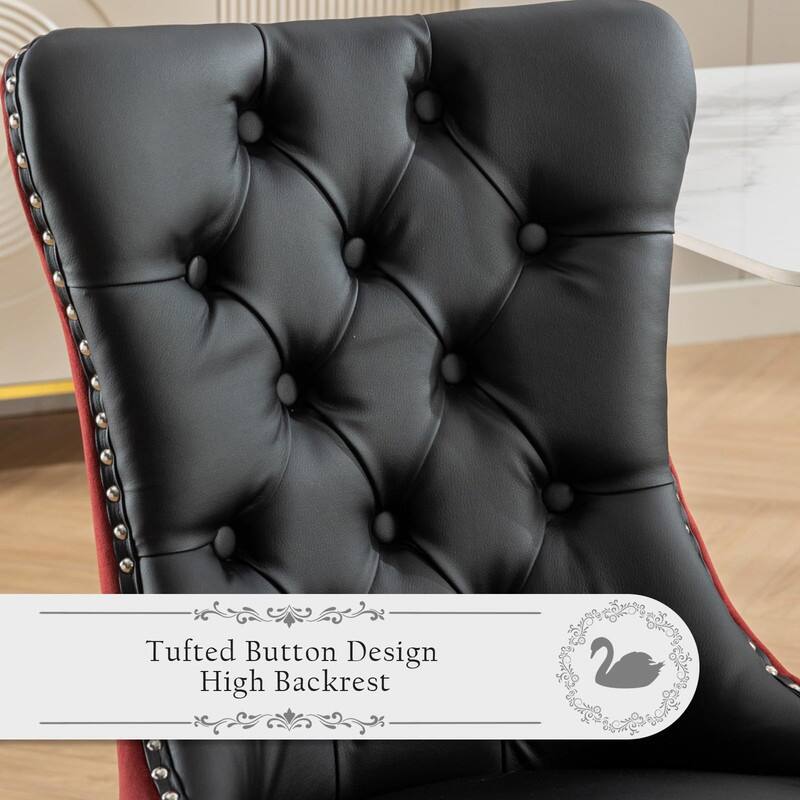 Tufted Naliheads Solid Wood Upholstered Dining Chairs (Set of 4)