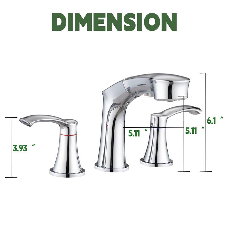 Topcraft Pull Down Two Handle Bathroom Sink Faucet