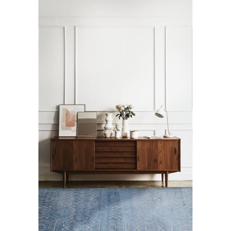 ECARPETGALLERY Hand-knotted Elysian Turquoise Viscose Rug - 5'3 x 7'9