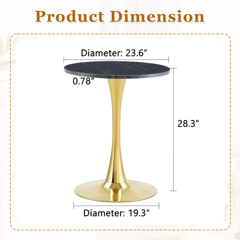 Round Tulip Dining Table, Kitchen Table with Thickened Tabletop, Bistro Table Circle Table Coffee Table