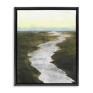 Stupell Silver River Meadow Framed Floater Canvas Wall Art Design By ...