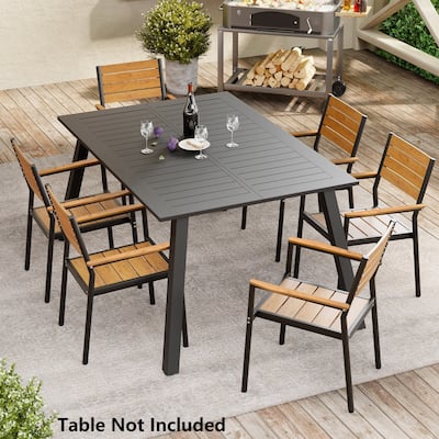 Outdoor Aluminum Dining Chairs Modern Stackable Armchairs