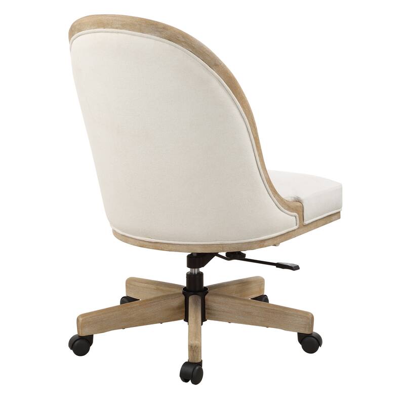 Solid Curved Back Adjustable Desk Chair - 37.5" - White and Brown