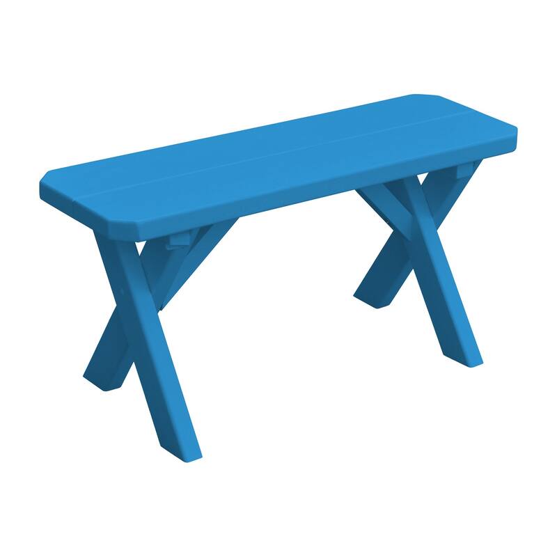 Pine 3' Crossleg Bench - Caribbean Blue