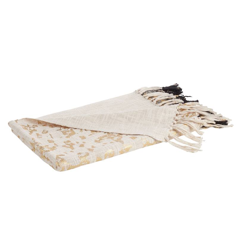 Two-Tone Design Foil Print Throw Blanket