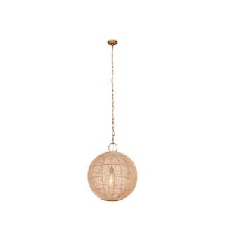 Innovations Lighting Reed - 1 Light 18" Chain Hung Pendant - Gold Finish - Natural Shade