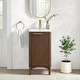 preview thumbnail 78 of 113, Mumbai Bath Vanity without Mirror 18.1" - Dark Brown Oak - Ceramic Top