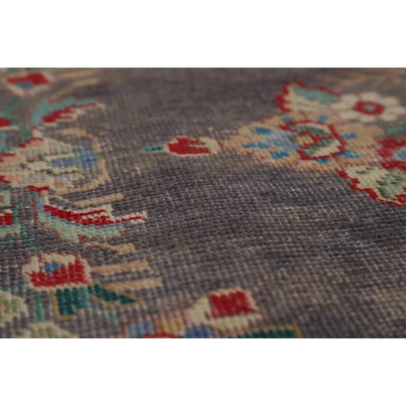 Vintage Navy Blue Tabriz Persian Area Rug Hand-Knotted Wool Carpet - 9'6" x 12'5"