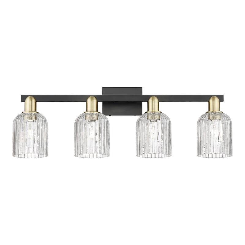 Innovations Lighting 716-4W-11-32 Bridal Veil Vanity Bridal Veil 4 - Black Antique Brass / Clear