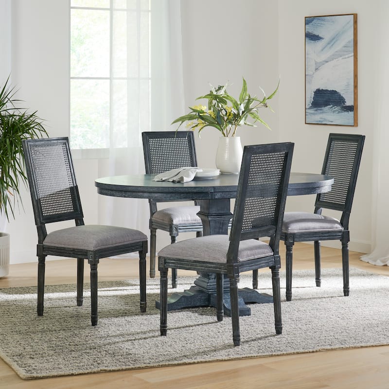 Pampas Wood and Cane Dining Set by Christopher Knight Home