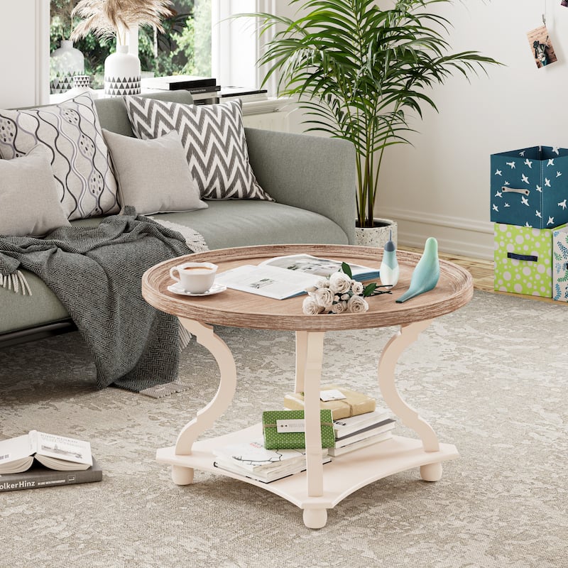 COZAYH Rustic Farmhouse Cottagecore Coffee Table