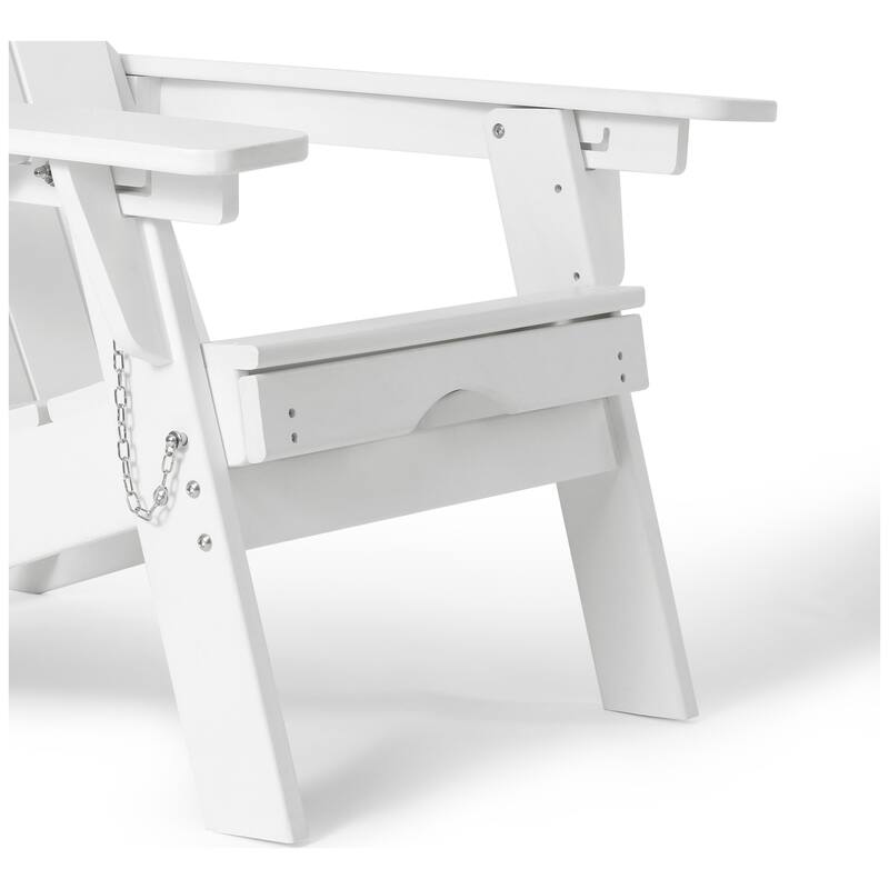 Laguna Outdoor Folding Adjustable Adirondack Chair with Cup Holder & Hideaway Ottoman (Set of 2)