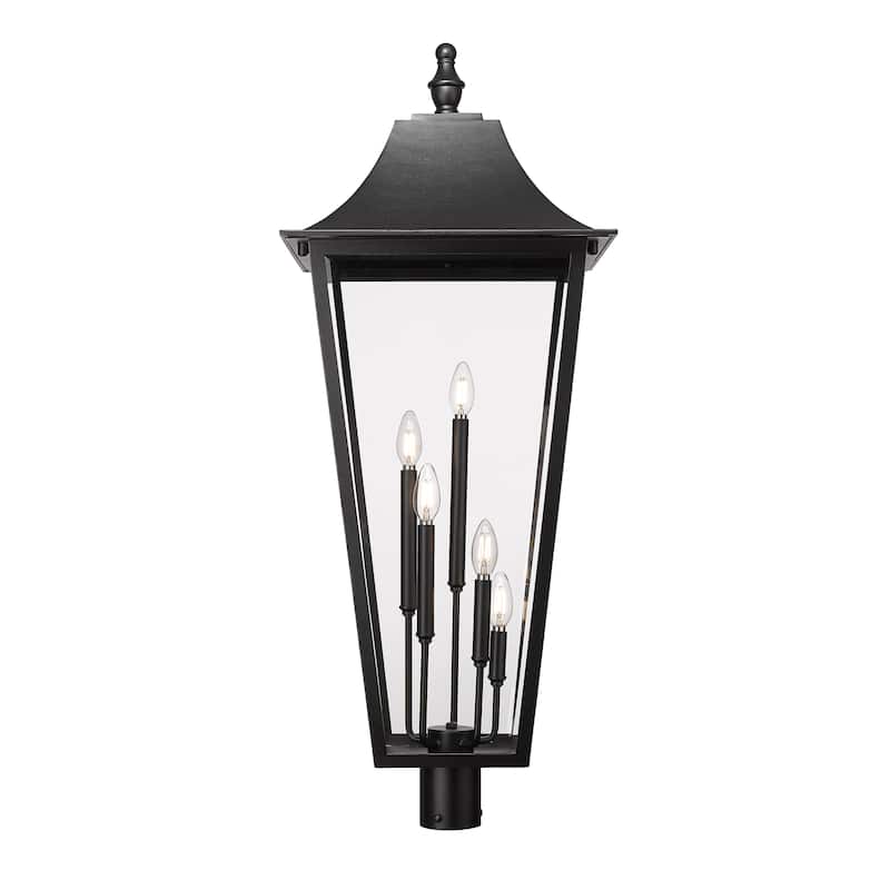 Gannon 5 Light Outdoor Post Mount Fixture in Black