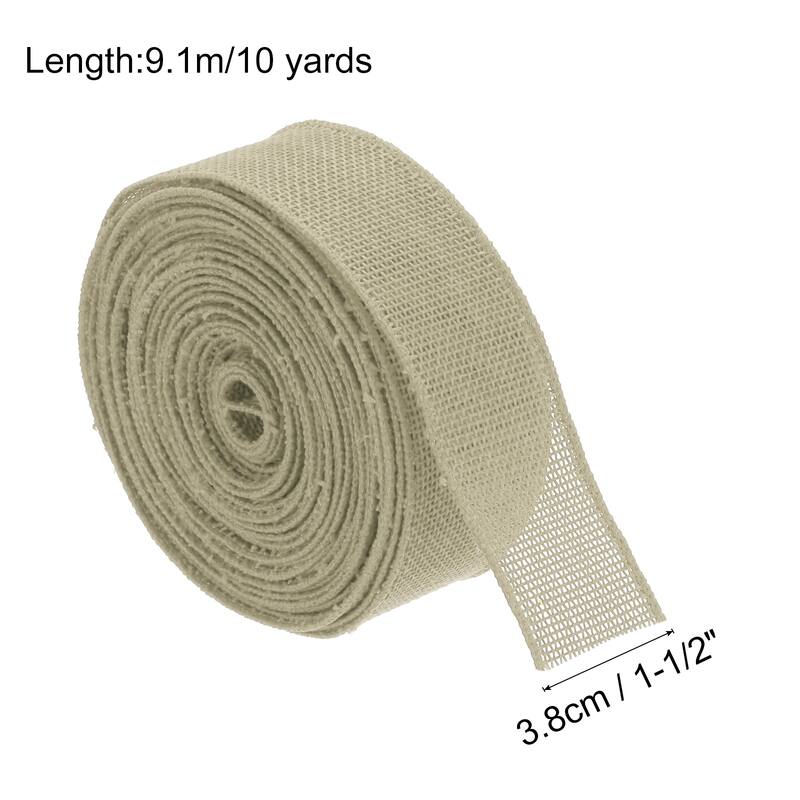 Burlap Ribbon Fabric Wired Edge Dark Orange for Wrapping - Natural - 1-1/2 inch x 10 Yards