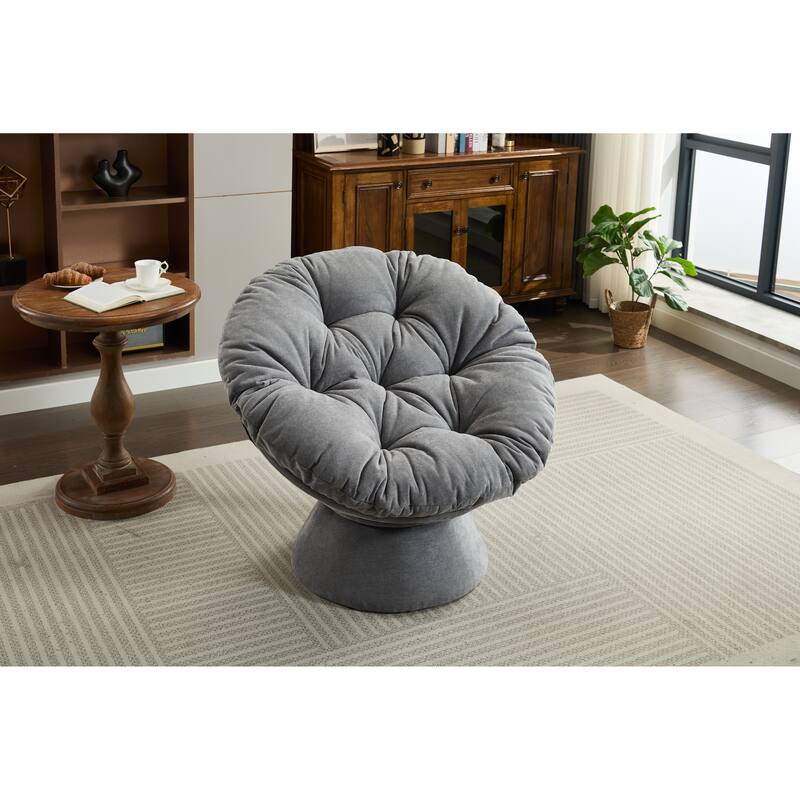 Oversized Swivel Accent Chair, 360-Degree Swivel Barrel Chair, Papasan Chair for Living Room and Bedroom Comfort