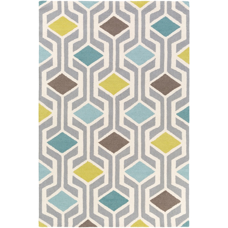 Pass Hand-Tufted Retro Geometric Wool Rug (7'6 x 9'6)