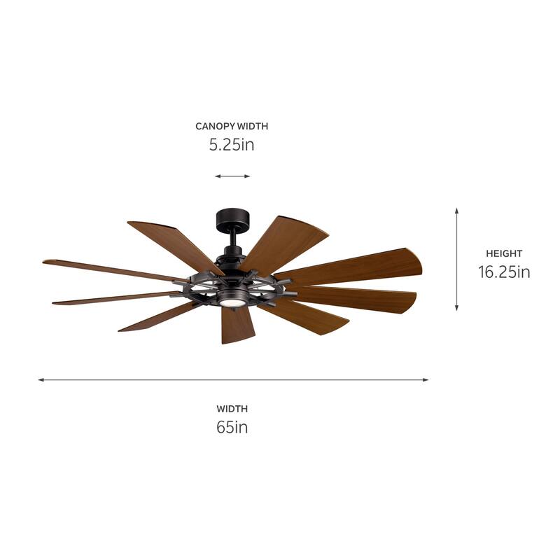 Gentry 65-inch LED Ceiling Fan (3-finish options)