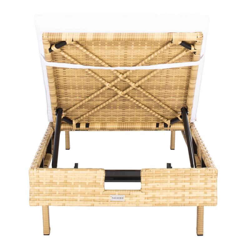 SAFAVIEH Outdoor Sanaa Sun Lounger with Cushion - 25Wx77Dx41H