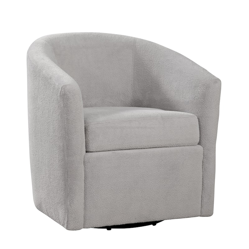 Odessa Barrel Style Swivel Accent chair in Performance Fabric - Light Gray
