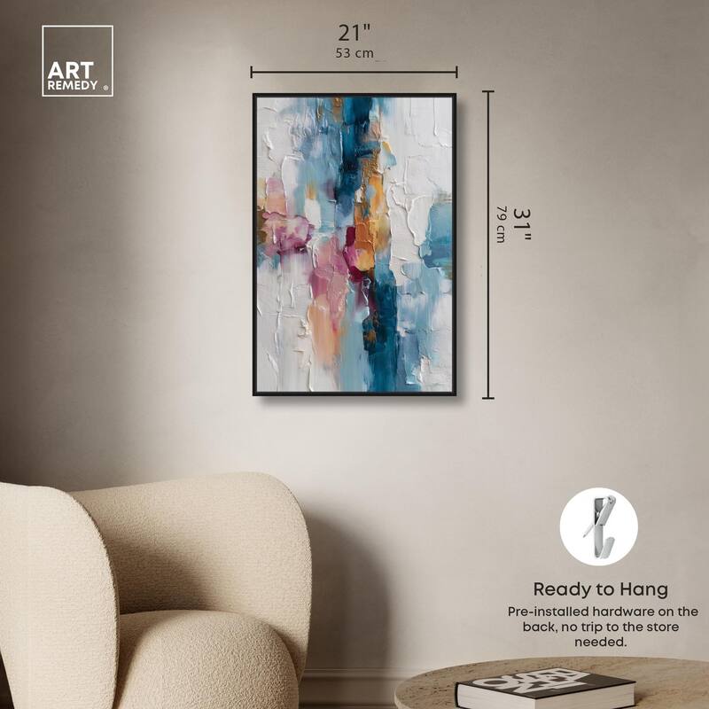 Petal Pink and Ocean Blue II Canvas by Art Remedy