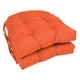 preview thumbnail 60 of 59, 16-inch U-Shaped Indoor Twill Chair Cushions (Set of 2, 4, or 6) - 16" x 16" Set of 2 - Tangerine Dream