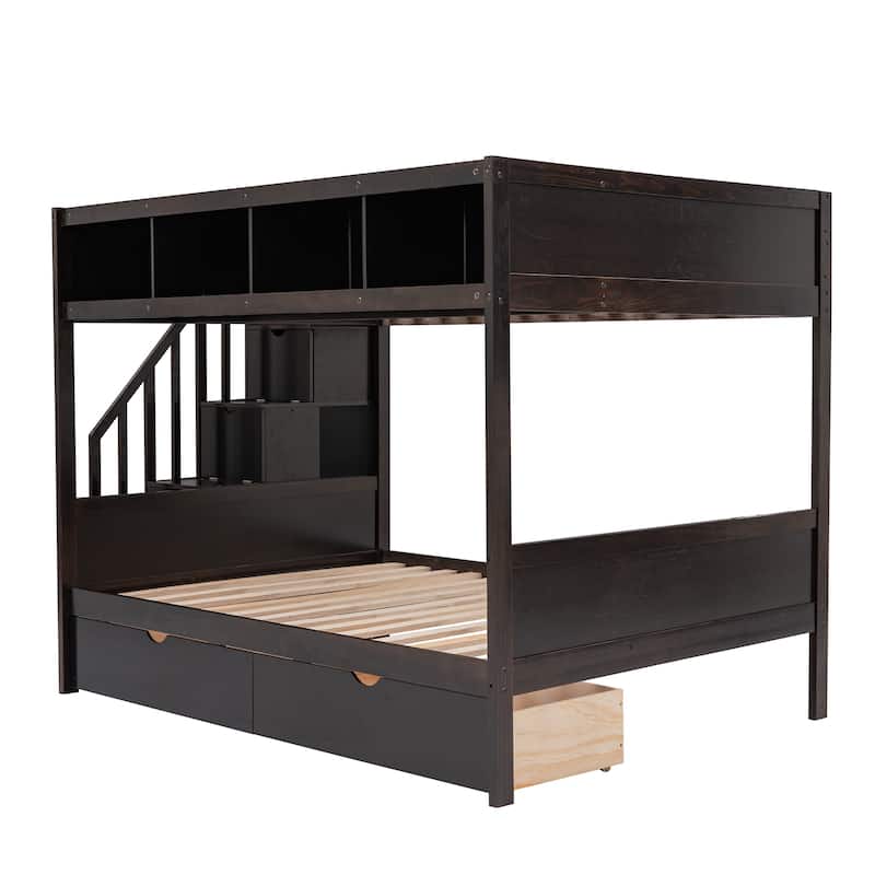 Twin over Full Bunk Bed with Storage
